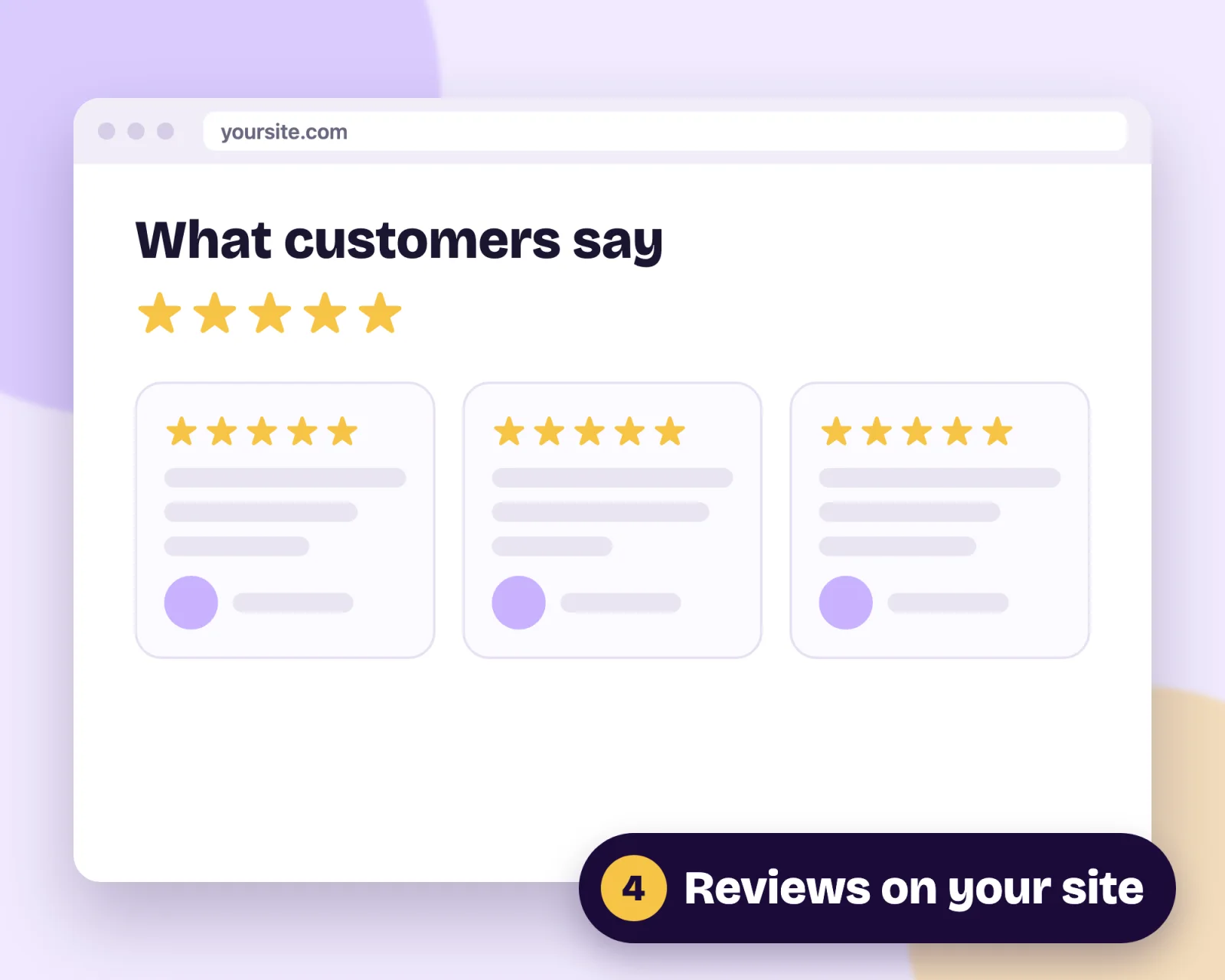 A business website with What customers say and a grid of five-star review cards